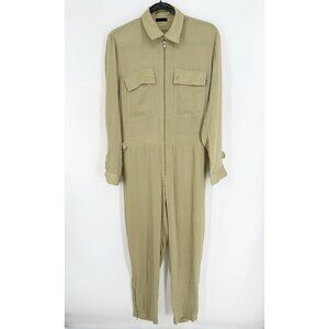 ATM Anthony Thomas Melillo Jumpsuit Satin Utility in Green Putty Women’s S EUC